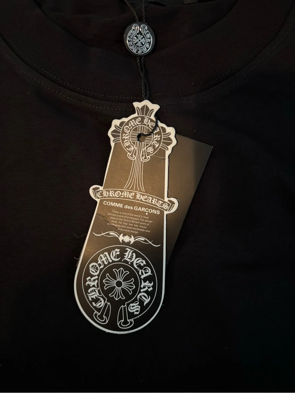 Chrome Hearts Black Short Sleeve Tee with White Logo - Picture 3 of 6